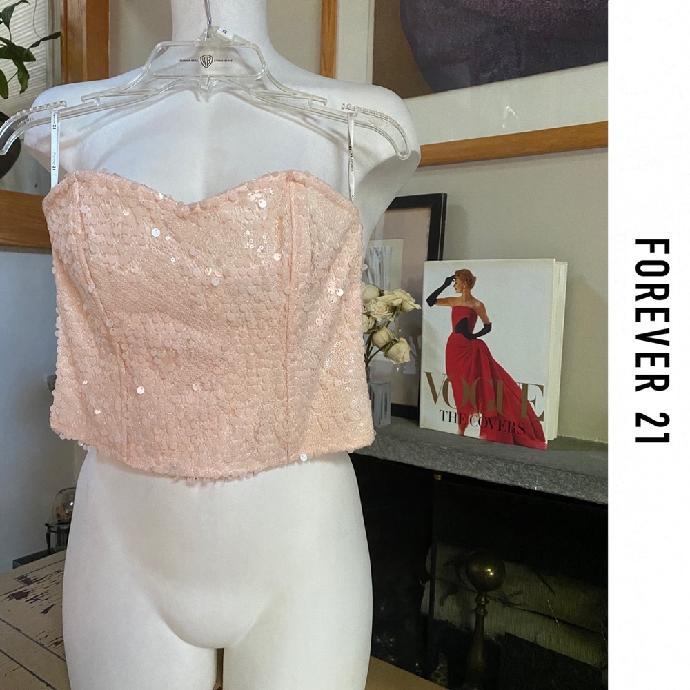 Forever 21 Sequin Strapless Top